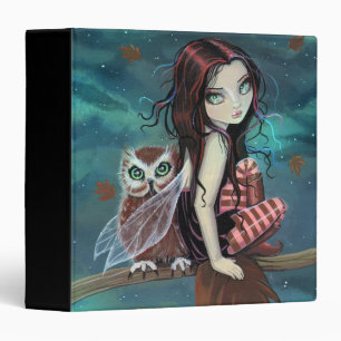 Cute Gothic Fairy and Owl Binder