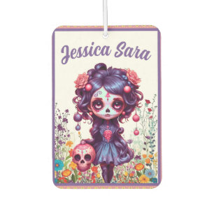 Cute Gothic Garden Sugar Skull Air Freshener
