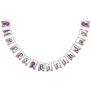 Cute Gothic Garden Sugar Skull Bunting Flags