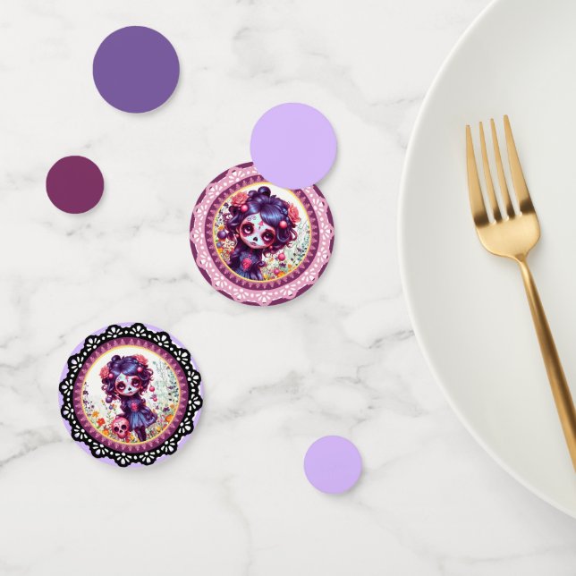 Cute Gothic Garden Sugar Skull  Confetti (Group)