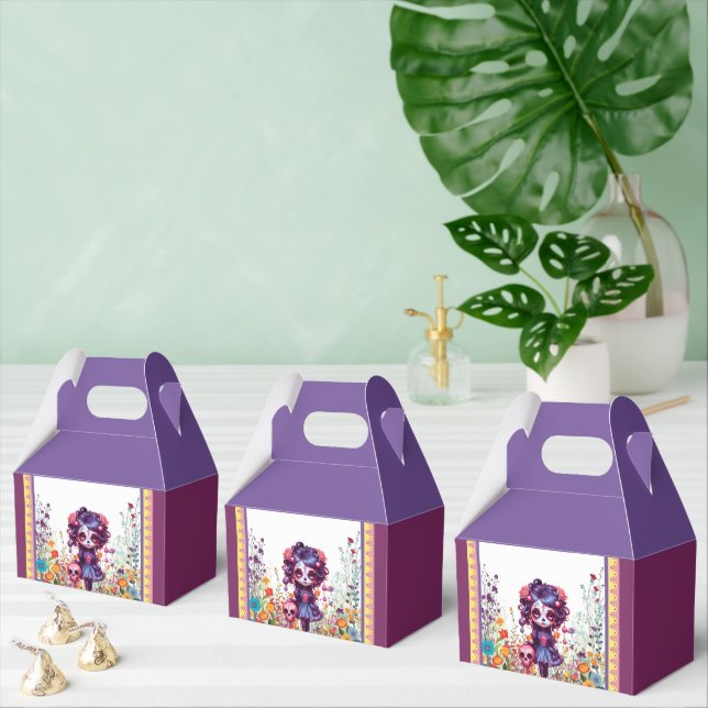 Cute Gothic Garden Sugar Skull   Favor Box (Multiple)