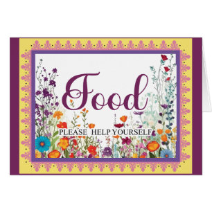 Cute Gothic Garden Sugar Skull Food Card