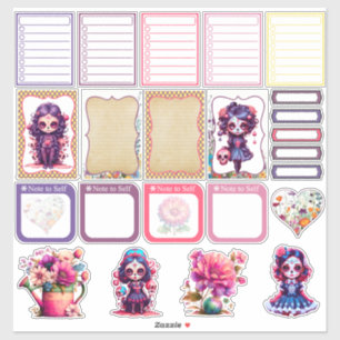 Cute Gothic Garden Sugar Skull  - Planner 2 