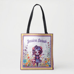 Cute Gothic Garden Sugar Skull  Tote Bag