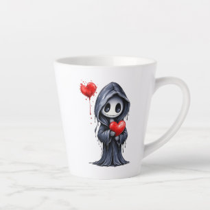 Cute Gothic Grim Reaper Heart mug-Spooky Hallowe Latte Mug