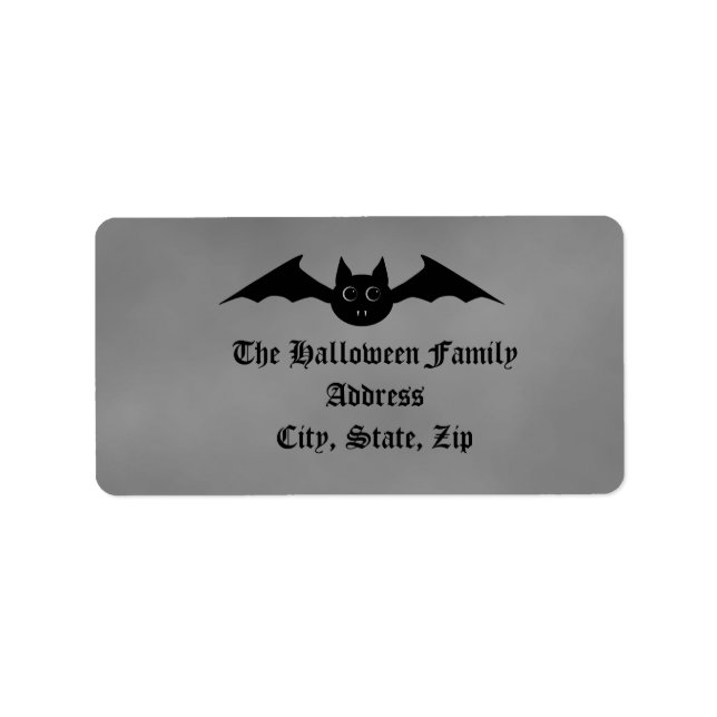 Cute Gothic Halloween vampire bat with big eyes Label (Front)