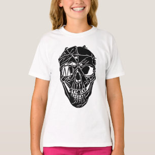 Cute Gothic Skull Girls Graphic T-Shirt