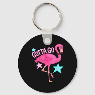 Cute Gotta Go Flamingo Funny Girly Summer Beach Keychain