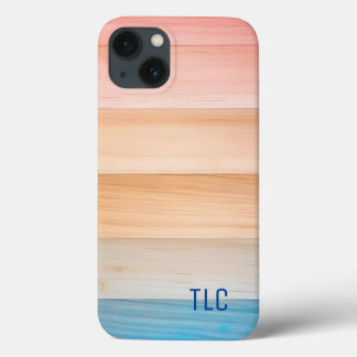 Cute Gradient colourful texture wood pattern iPhone 13 Case