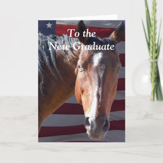 Cute Graduate Graduation Horse - Ranch Farm Card