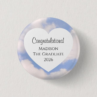 Cute Graduation 2026 Congratulations Message Heart 1 Inch Round Button