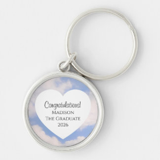 Cute Graduation 2026 Congratulations Message Heart Keychain
