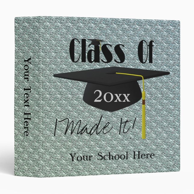 Cute Graduation Cap And Tassel Personalized Binder (Front/Spine)