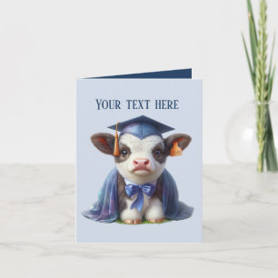 Cute Graduation cow add message Card