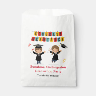 Cute Graduation Favor Bags with Boy Girl Jumping