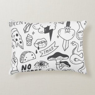 Cute Graffiti: Doodle Art Set. Accent Pillow