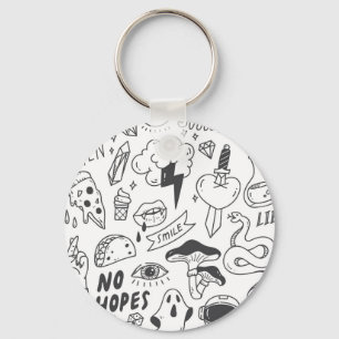 Cute Graffiti: Doodle Art Set. Keychain