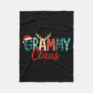 Cute Grammy Claus Christmas For Grandma Santa Hat  Fleece Blanket
