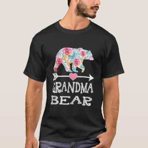 Cute Grandma Bear Flowers Mother'S Day Family Wome T-Shirt