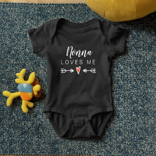 Cute Grandma Nonna Loves Me Customize Baby Bodysuit
