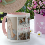 Cute Grandma Photo Collage Mug<br><div class="desc">Modern grandmother coffee mug featuring a 6 photo collage template, the word "your the best grandma" in a cute pink gradient font, and the grandkids names.</div>