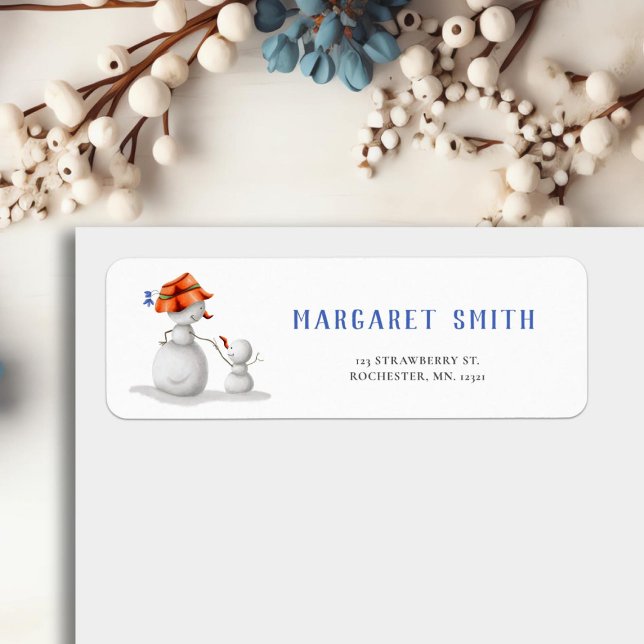 Cute Grandma Snowman Winter Return Address (Creator Uploaded)