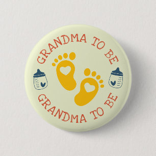 Cute Grandma To Be Custom Baby Shower Party 2 Inch Round Button