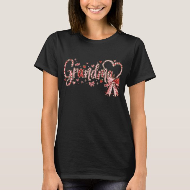 Cute Grandma with a bow T-Shirt (Front)