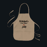 Cute Grandmas Little Helper Script Heart Custom Kids Apron<br><div class="desc">Cute Grandmas Little Helper Script Heart Kids' Apron . Baking Christmas cookies with Grandma is sure fun. Get this cute Grandma's Little Helper Personalized Child Apron. The design has Grandma's little helper written in cute font . Customize it by changing the name . For any further customization like colour variation...</div>