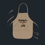 Cute Grandmas Little Helper Script Heart Custom Kids Apron<br><div class="desc">Cute Grandmas Little Helper Script Heart Kids' Apron . Baking Christmas cookies with Grandma is sure fun. Get this cute Grandma's Little Helper Personalized Child Apron. The design has Grandma's little helper written in cute font . Customize it by changing the name . For any further customization like colour variation...</div>