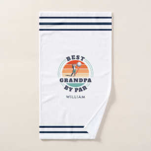 Cute Grandpa Personalized Golf Lover Hand Towel