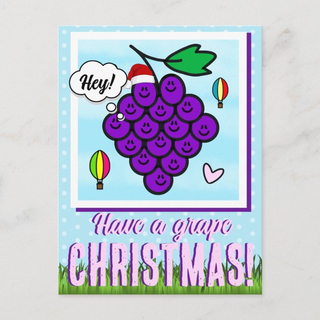 Cute Grape Christmas Temecula Holiday Postcard (Front)