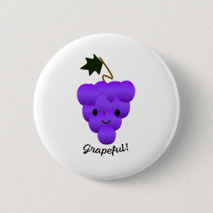 Cute Grapeful Grapes 2 Inch Round Button
