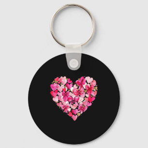 Cute Graphic Flower Heart Valentine Women Girl Kid Keychain