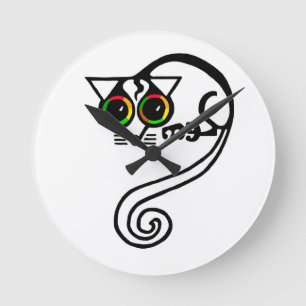 Cute graphic - Leadbeater' POSSUM - Australia Round Clock