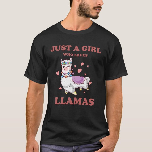 Cute graphic llama animal  for fun T-Shirt (Front)