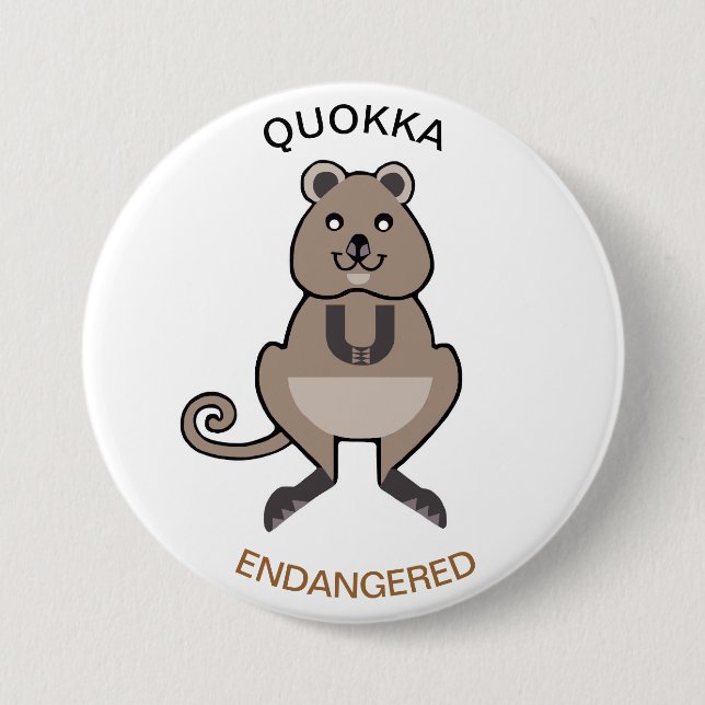 Cute graphic -  QUOKKA -Marsupial - Nature 3 Inch Round Button (Front)