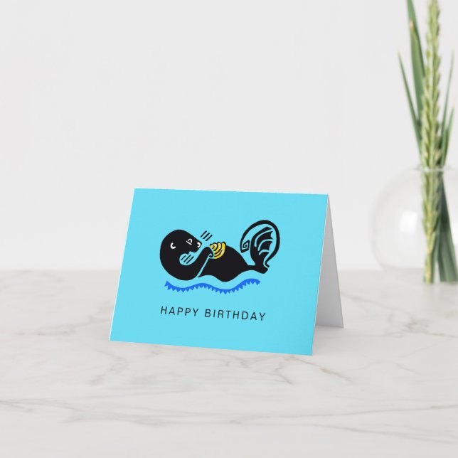 Cute graphic-  Sea OTTER- Conservation - Nature Card (Front)