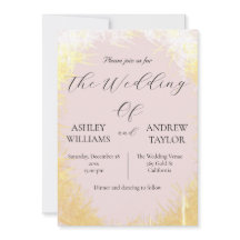 Cute Grass Yellow Elegant Pastel Pink Wedding