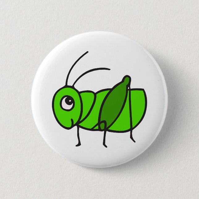 Cute Grasshopper 2 Inch Round Button (Front)