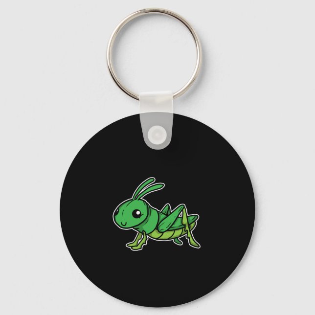 Cute Grasshopper Costume Insect Gift Idea Keychain (Front)