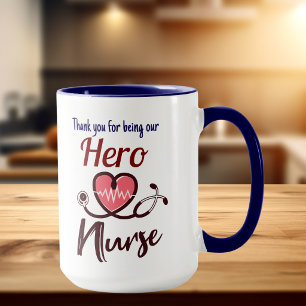 Cute Gratitude Nurse Pink Typography Personalize Mug