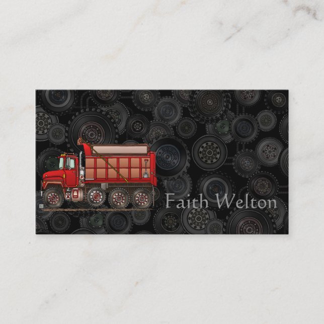 Cute Gravel Dump Truck Business Card (Front)