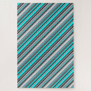 Cute gray aqua aztec patterns jigsaw puzzle