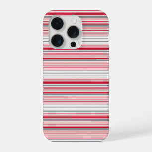Cute gray red stripes iPhone 15 pro case