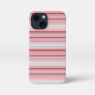 Cute gray red stripes iPhone 13 mini case