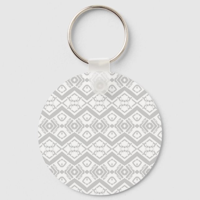 Cute gray zigzag pattern  keychain (Front)