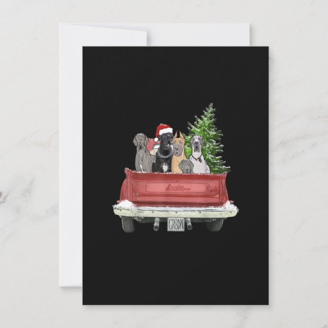 Cute Great Dane Christmas Top, Dog Mom Owner Vinta Invitation (Front)