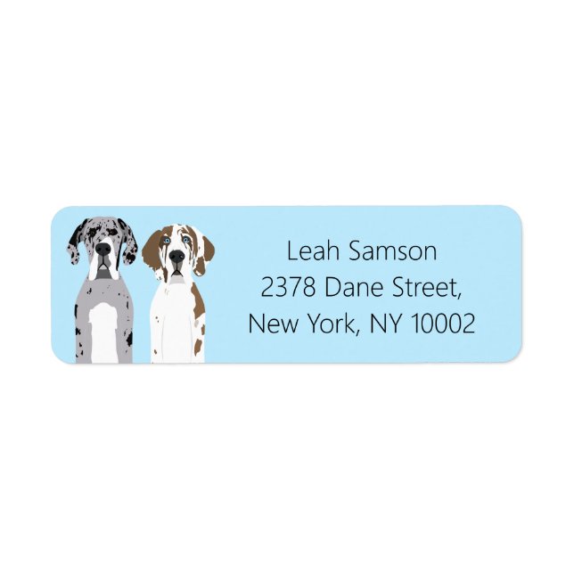 Cute Great Dane Dogs Blue (Front)