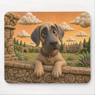 Cute Great Dane Puppy, Baby Dog Mouse Pad